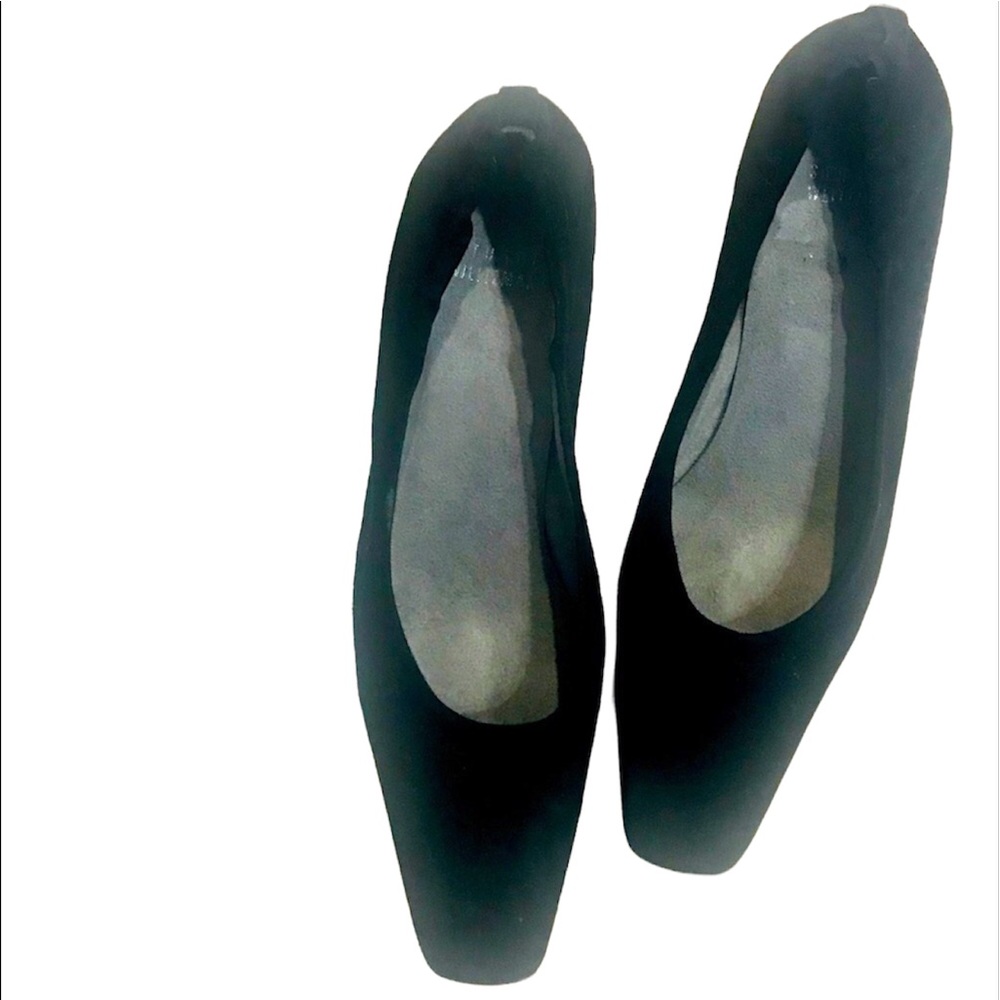 Stuart Weitzman Square Toe Suede Block Heels 7.5m - image 1